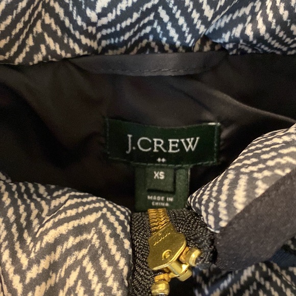 EUC JCrew Puffy Puffer Vest Herringbone Black and White Size XS - Picture 2 of 7